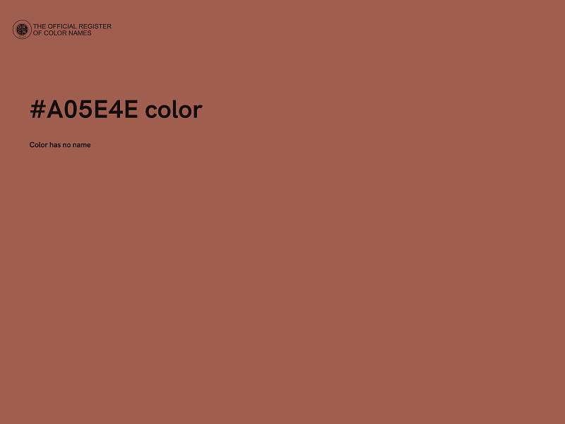 #A05E4E color image