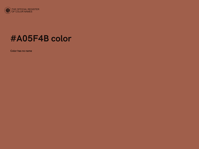 #A05F4B color image