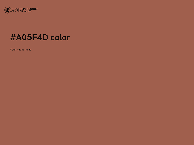 #A05F4D color image