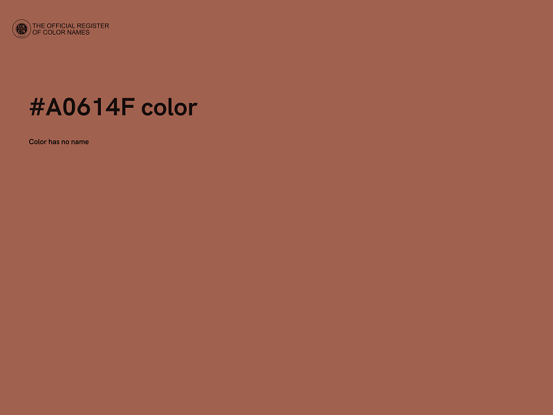 #A0614F color image