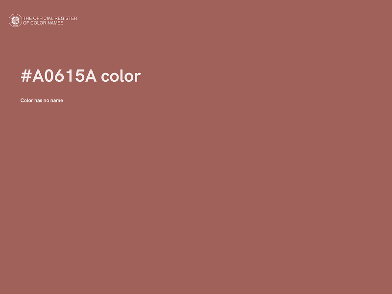 #A0615A color image