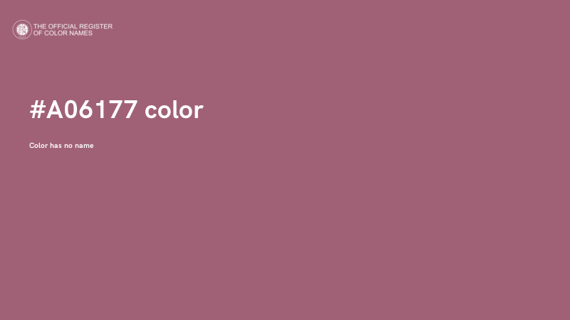 #A06177 color image