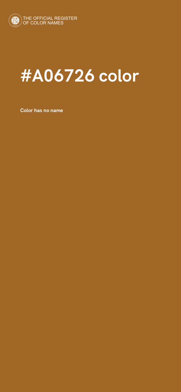 #A06726 color image