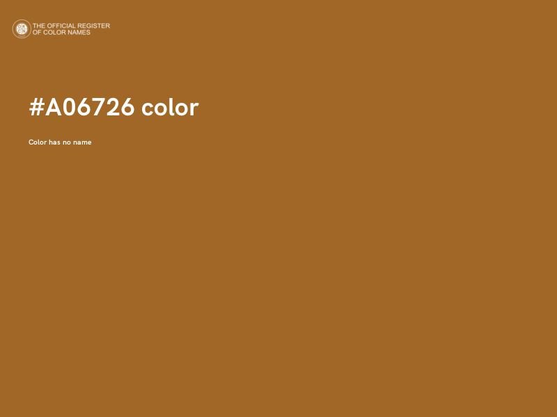 #A06726 color image