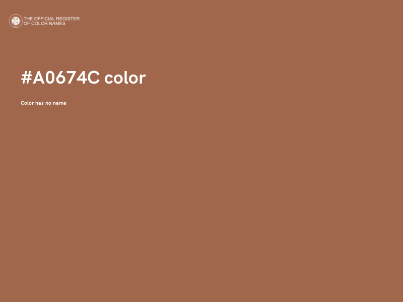 #A0674C color image