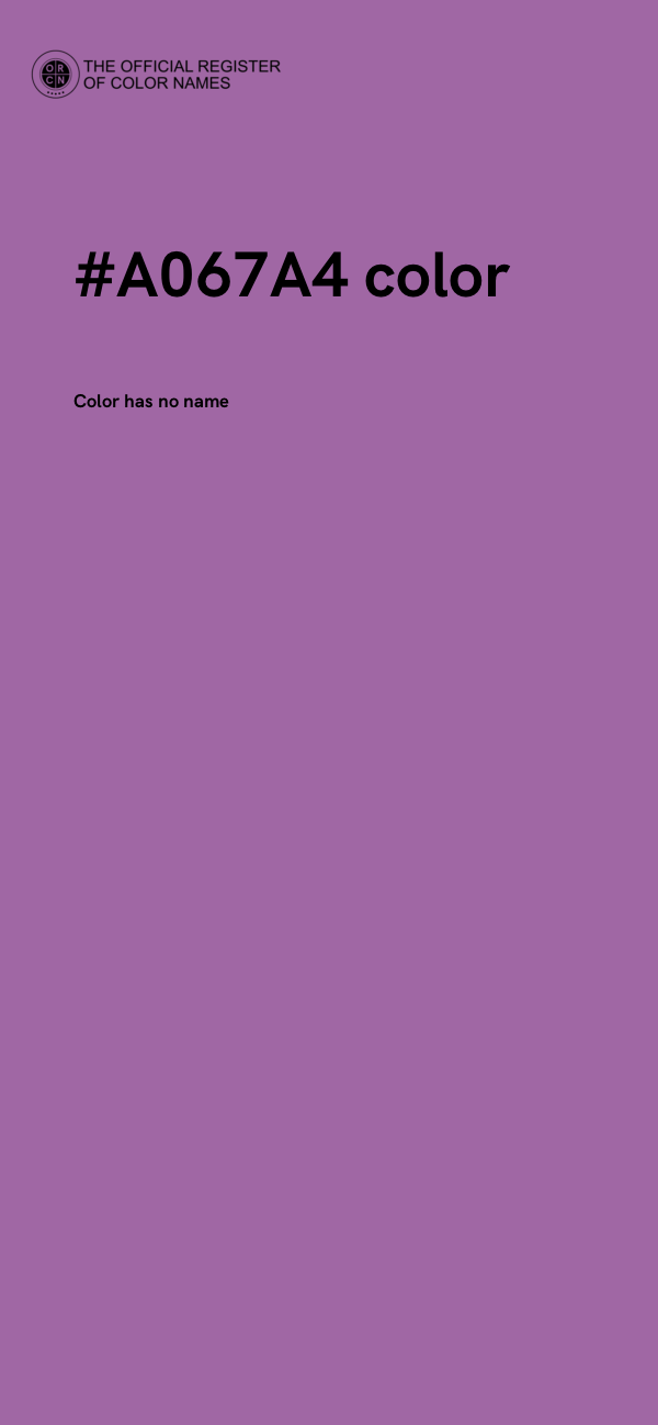 #A067A4 color image