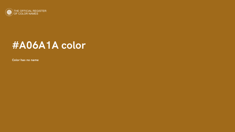 #A06A1A color image