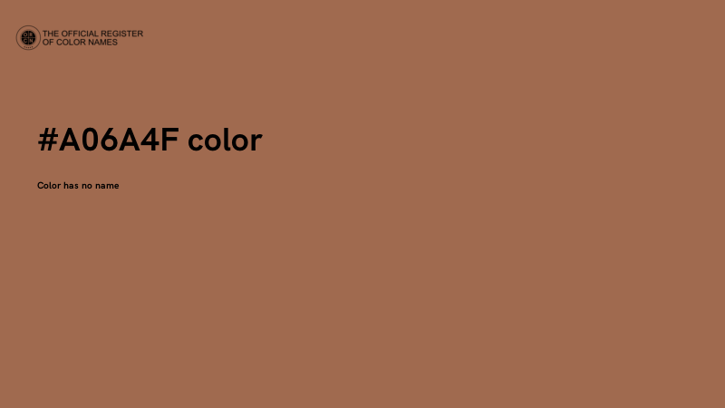 #A06A4F color image