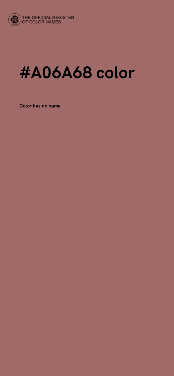 #A06A68 color image