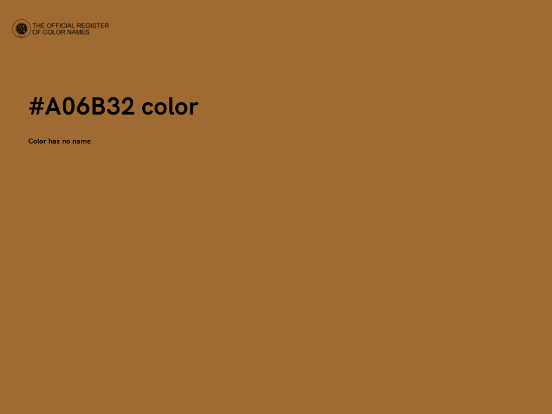 #A06B32 color image