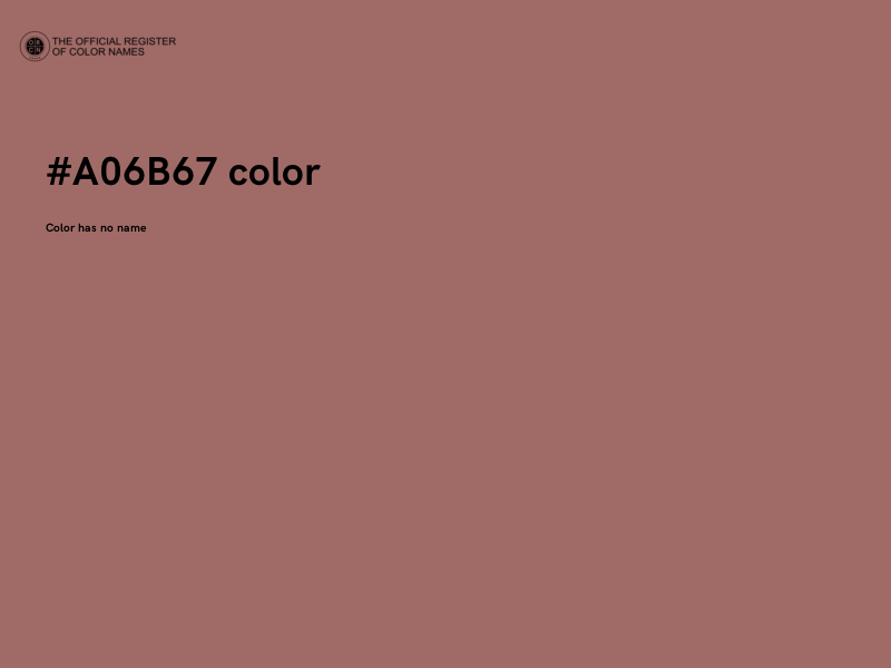 #A06B67 color image