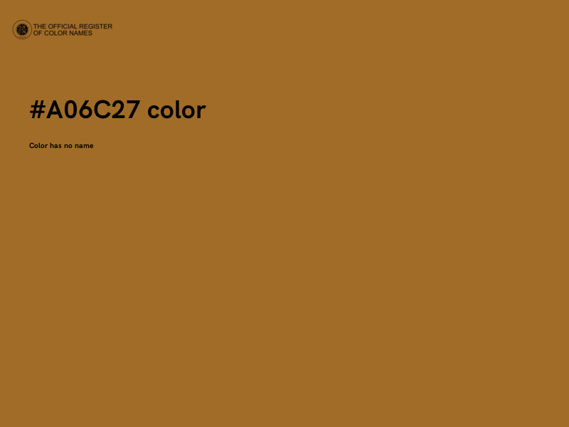 #A06C27 color image