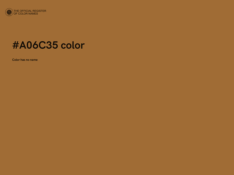 #A06C35 color image