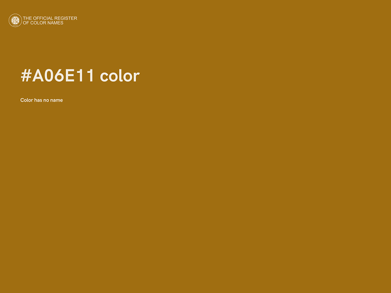 #A06E11 color image