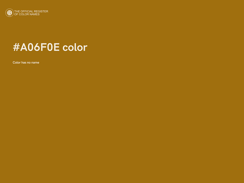 #A06F0E color image