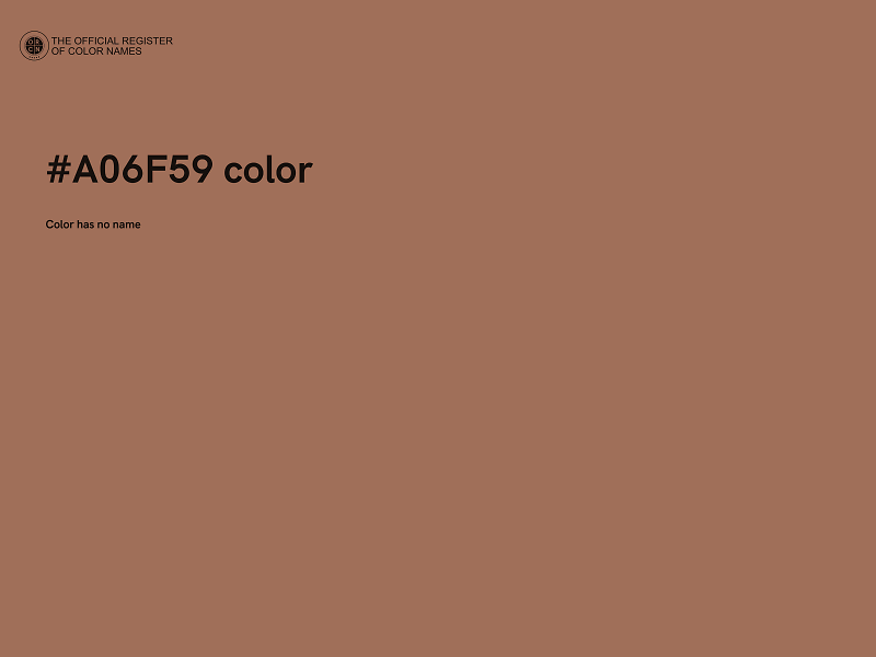 #A06F59 color image