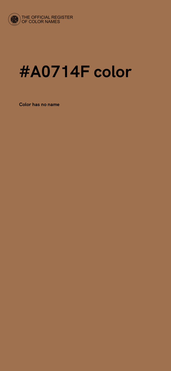 #A0714F color image