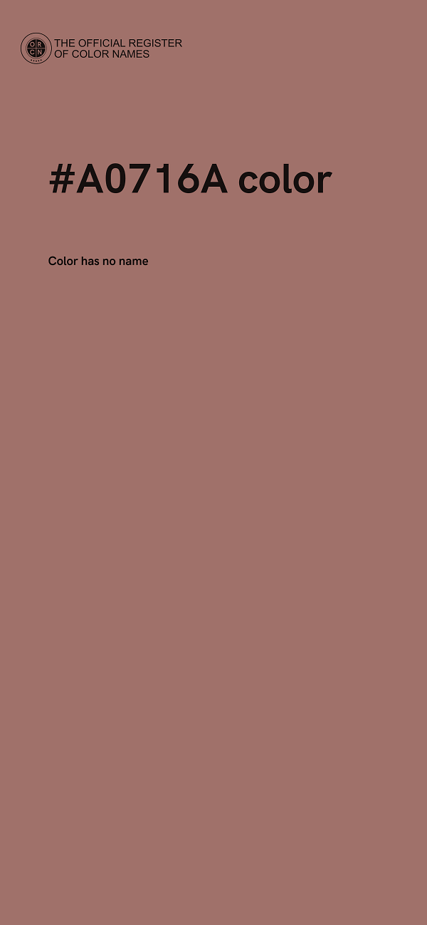 #A0716A color image