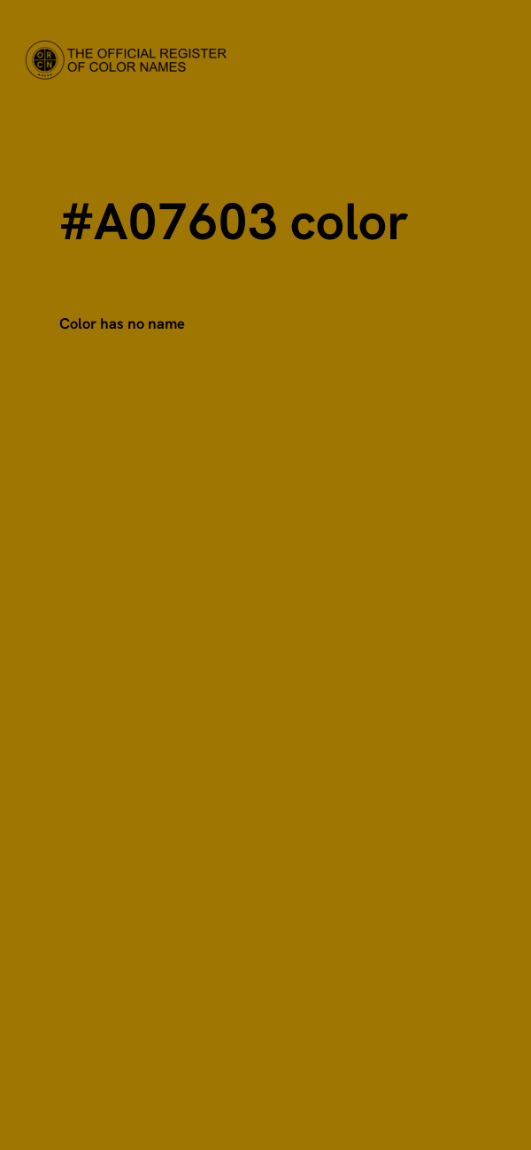 #A07603 color image