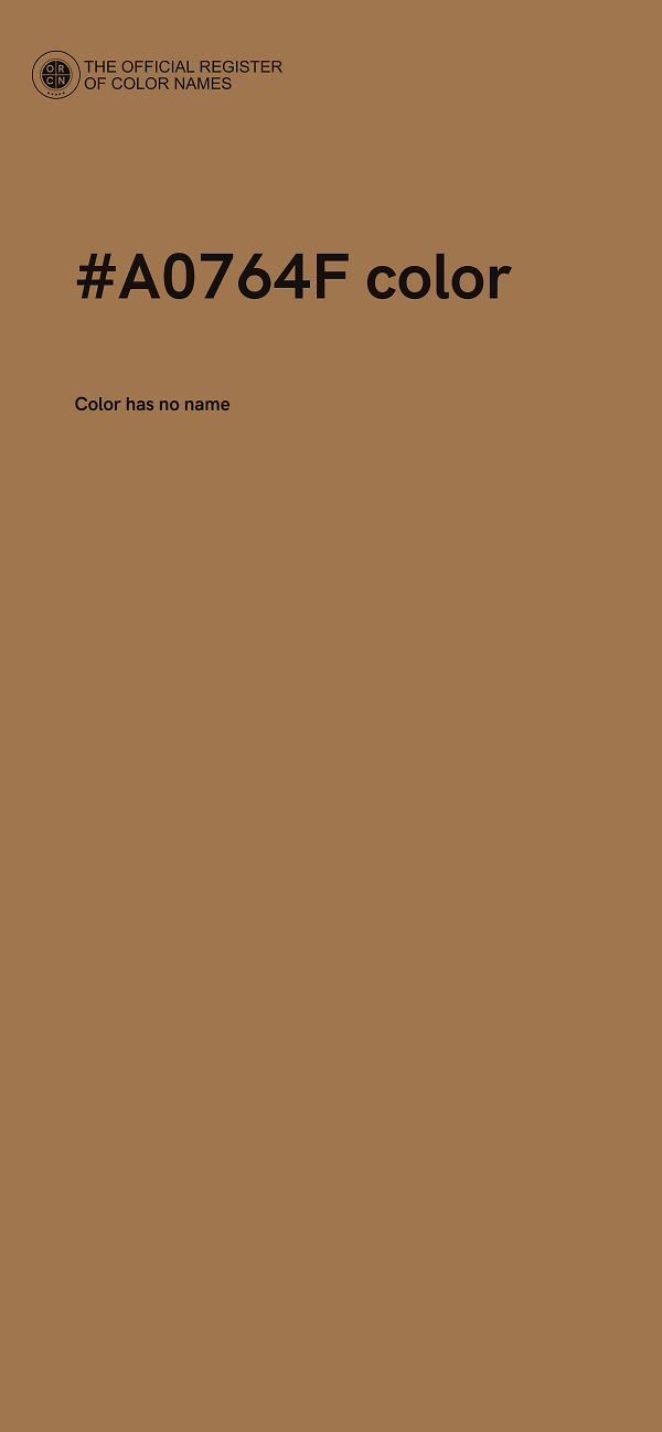 #A0764F color image