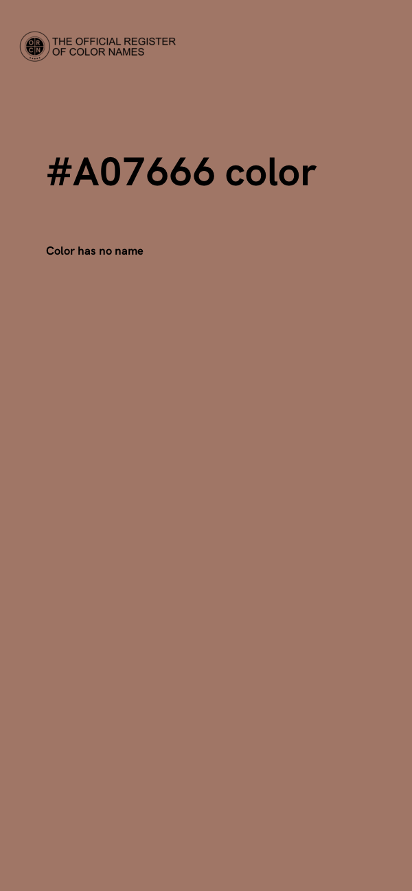 #A07666 color image