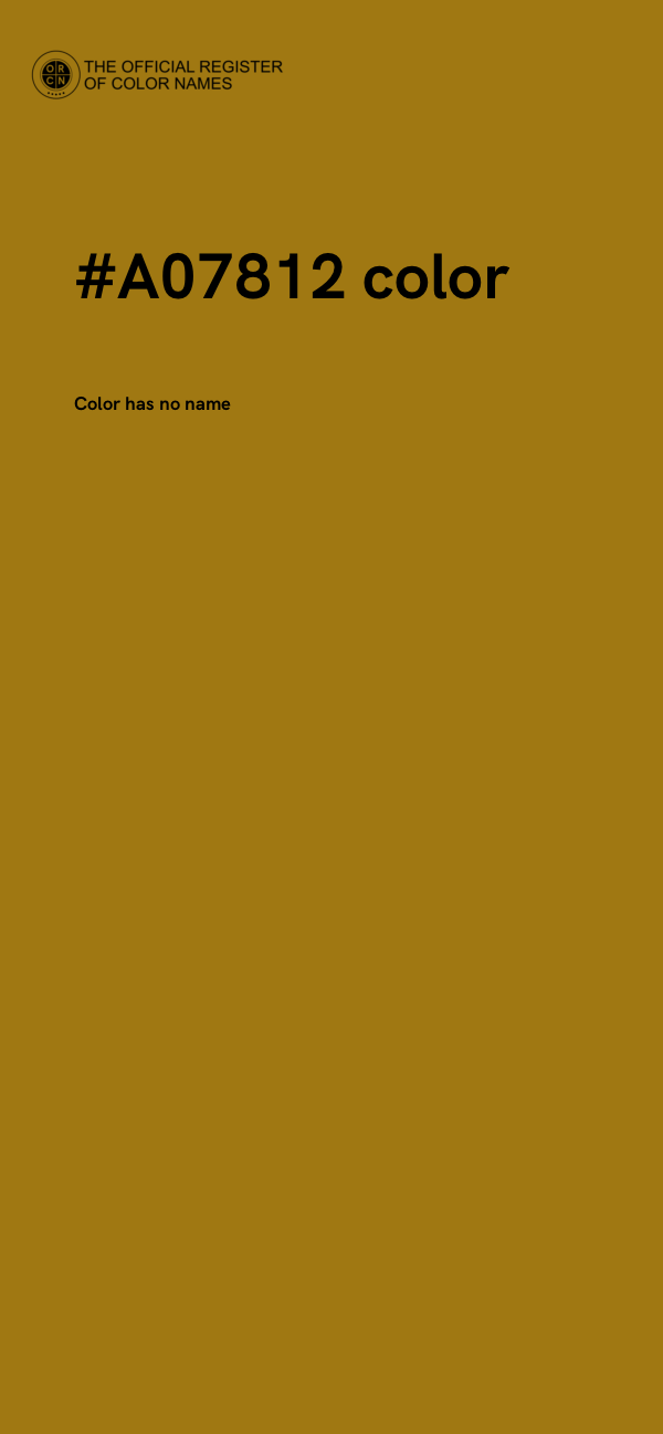 #A07812 color image