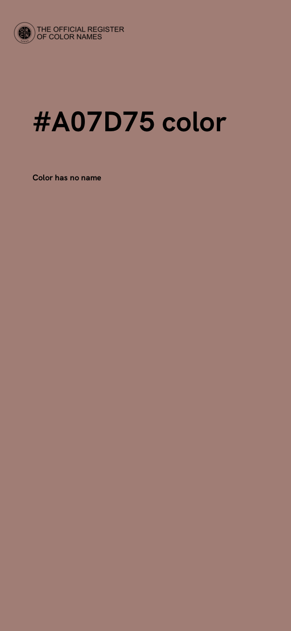 #A07D75 color image