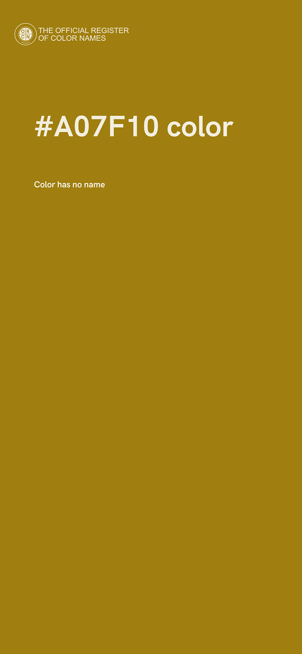 #A07F10 color image