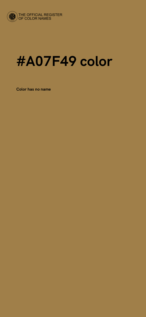 #A07F49 color image
