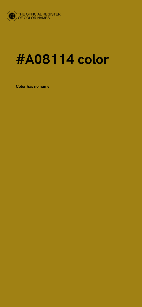 #A08114 color image