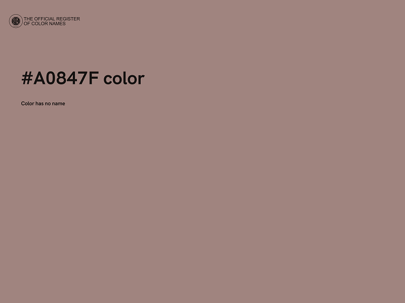 #A0847F color image