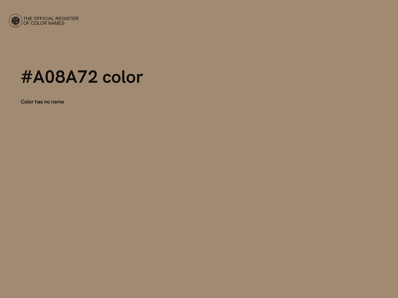 #A08A72 color image
