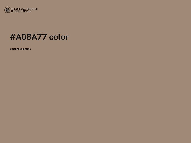 #A08A77 color image