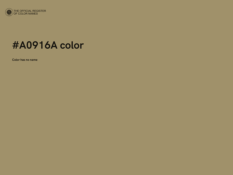 #A0916A color image