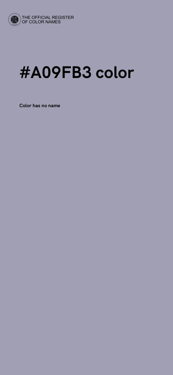 #A09FB3 color image