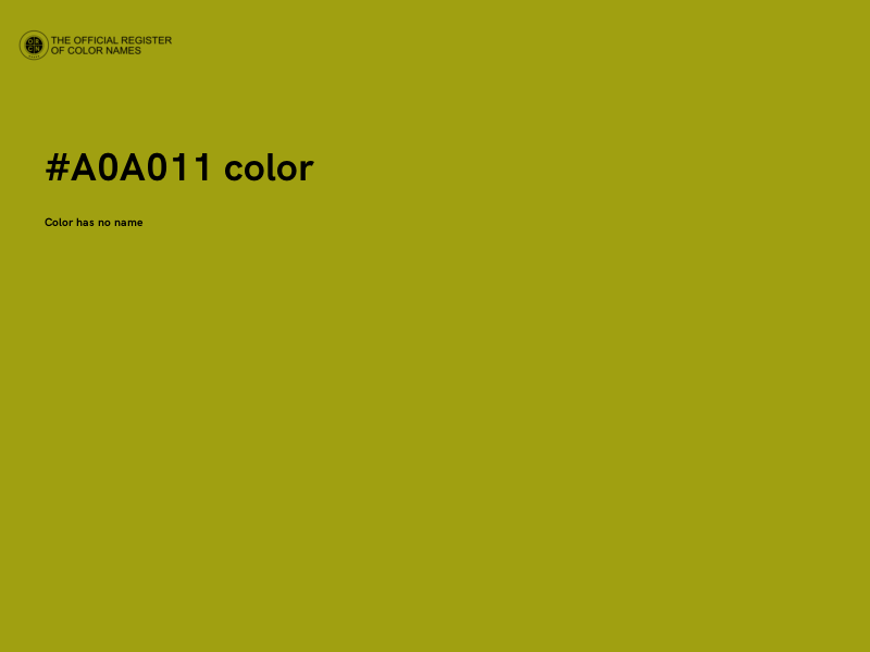 #A0A011 color image