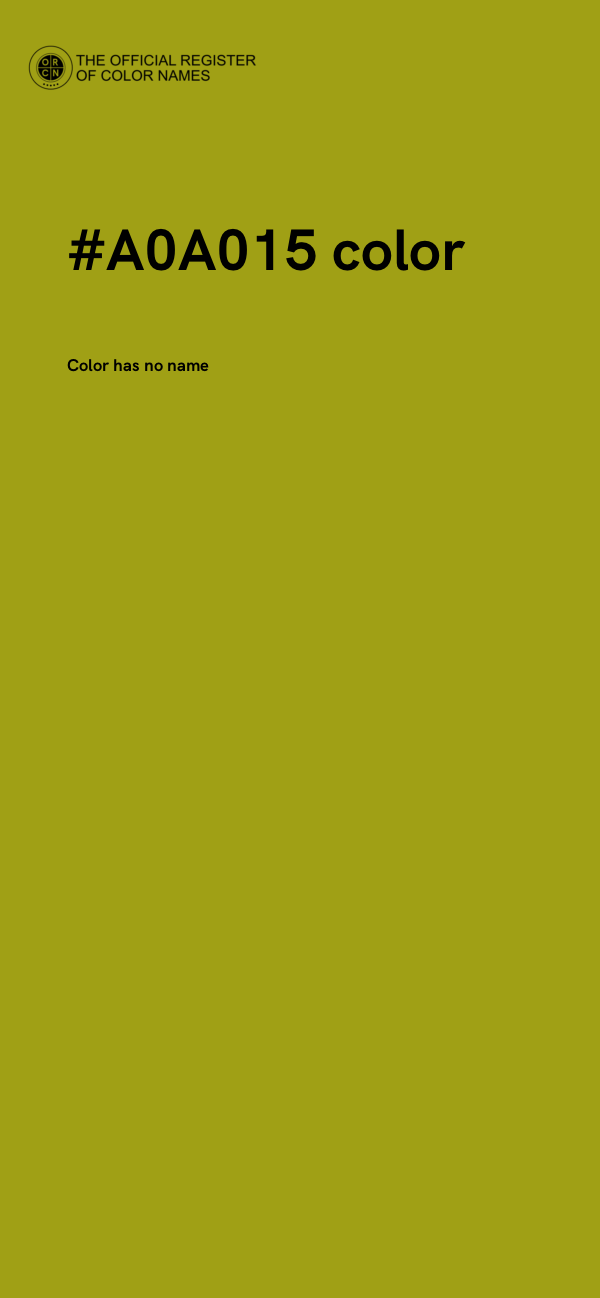 #A0A015 color image