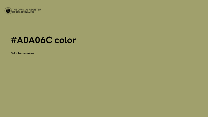 #A0A06C color image