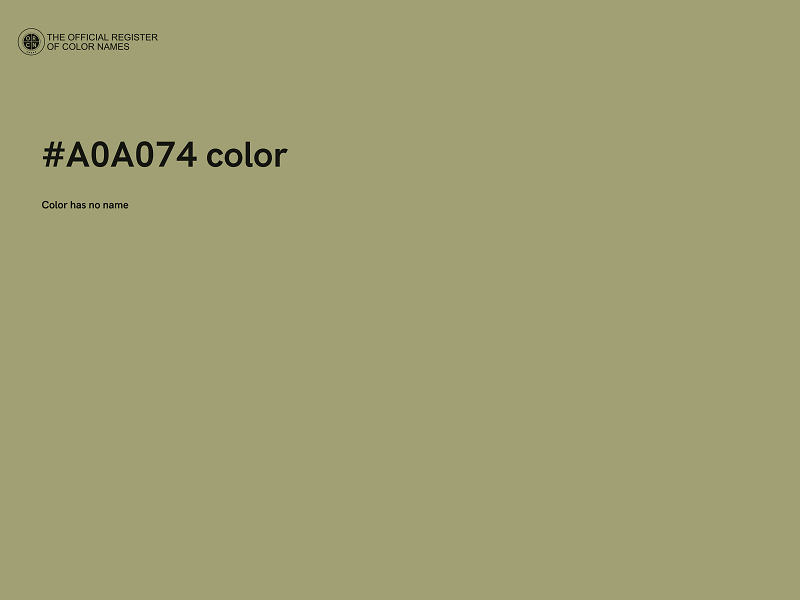 #A0A074 color image