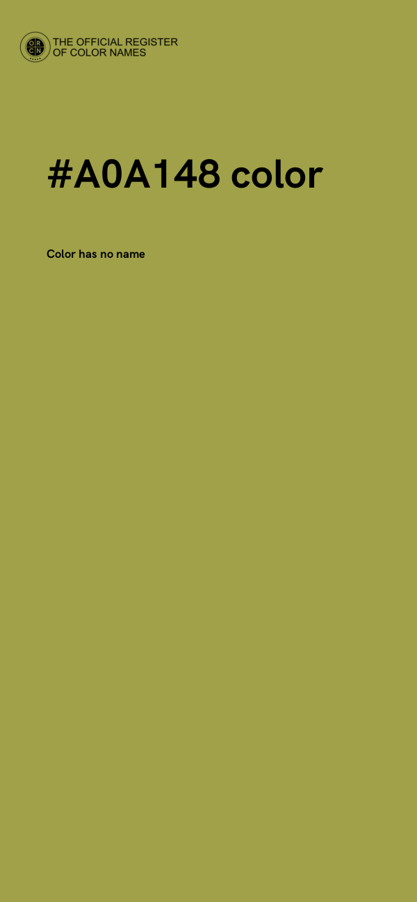#A0A148 color image