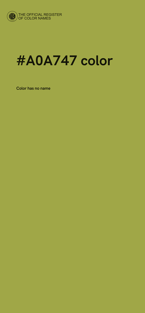 #A0A747 color image