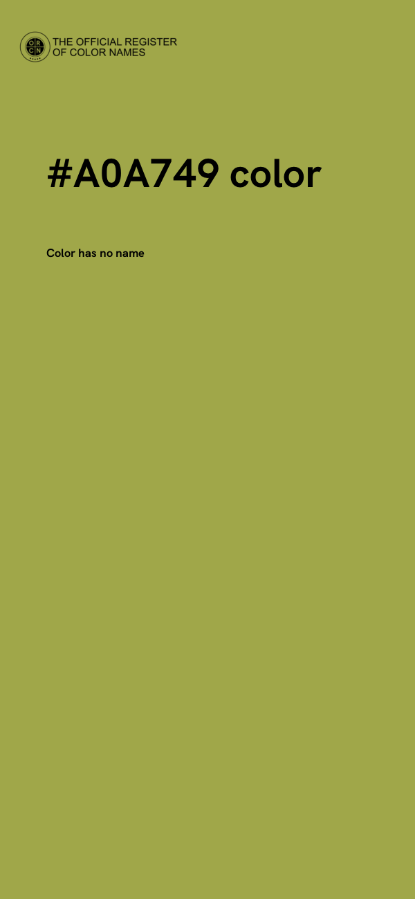 #A0A749 color image