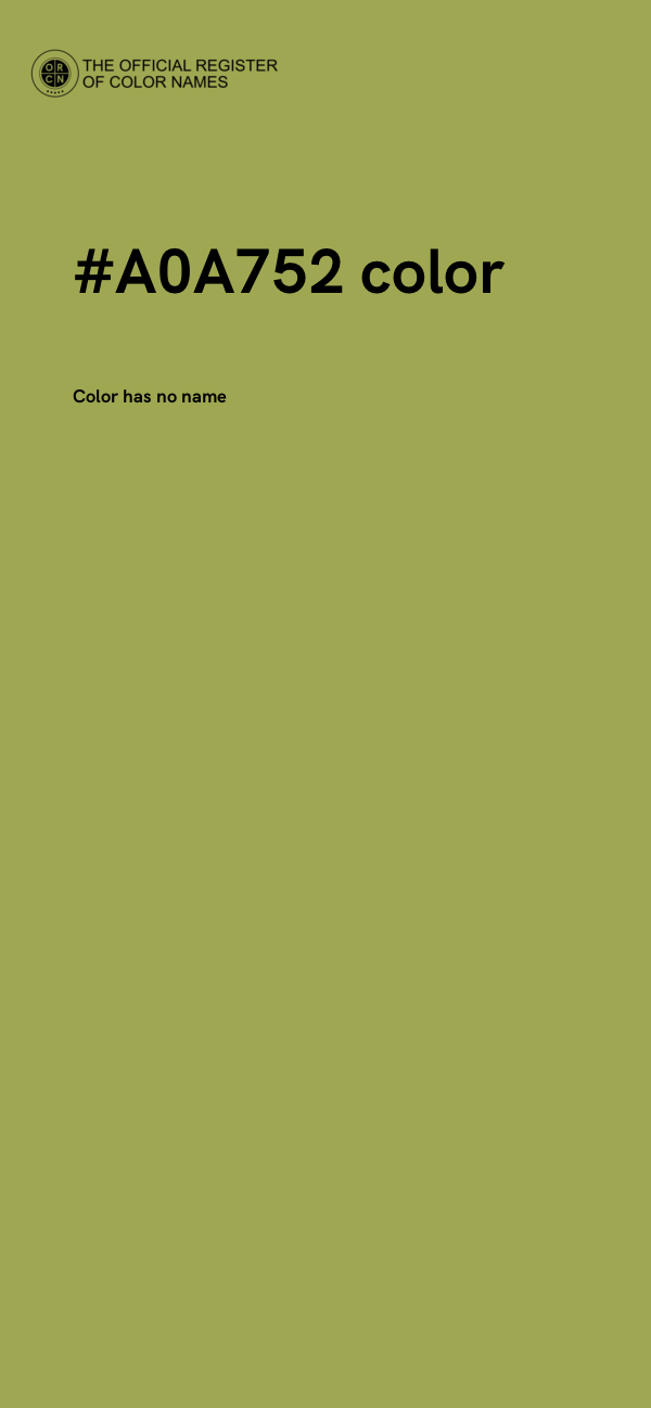 #A0A752 color image