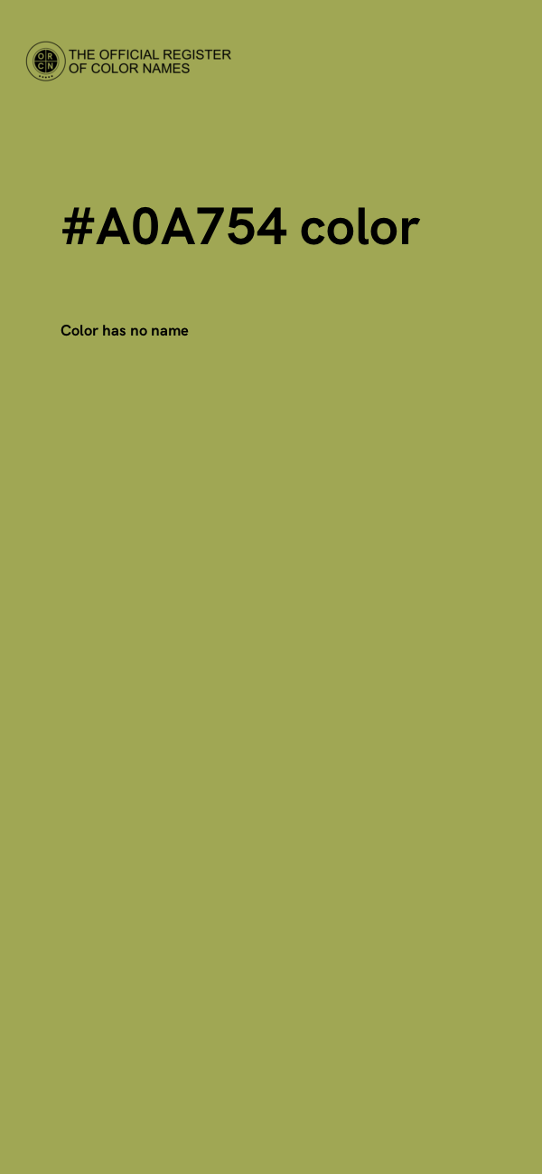 #A0A754 color image
