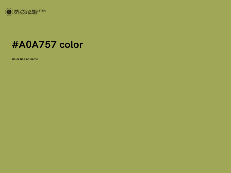 #A0A757 color image