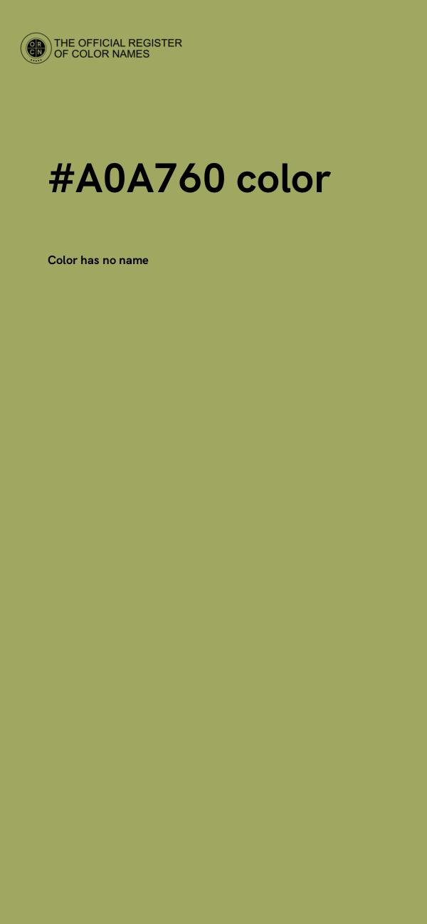 #A0A760 color image