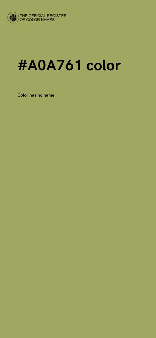 #A0A761 color image