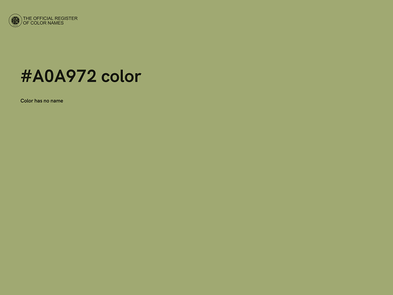 #A0A972 color image