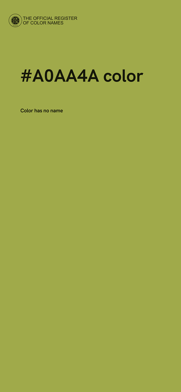 #A0AA4A color image