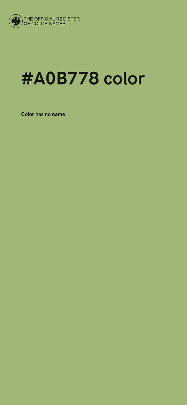 #A0B778 color image